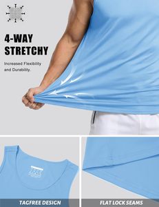 <b>Men</b>’s <b>Muscle</b> Fit Tank <b>Top</b> Sleeveless Workout Shirt Cotton Athletic Vest Breathable Fitness Training Wear Lightweight Summer Wear - Product Image 4