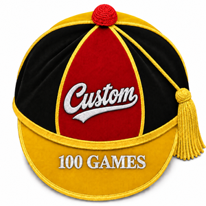 Gorra de Graduación de Alta Calidad con Borlas Bordadas a Mano en Amarillo y Negro, Dos Tonos, 6 Paneles, para Estudiantes - Product Image 5