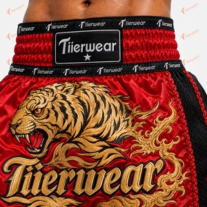 Pantalones Cortos de Muay Thai 100% Poliéster 170 GSM Satén Sublimado Ligeros Transpirables de Secado Rápido Antiencogimiento Unisex - Product Image 6