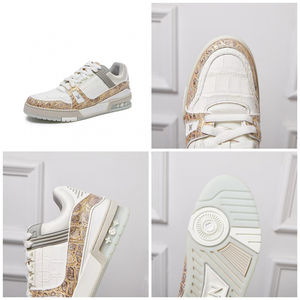 รองเท้ากีฬาลำลองผู้ชาย หนังแท้ พื้นรองเท้าแบบ Air Cushion ผูกเชือก หัวมน แฟชั่นทันสมัย - Product Image 5