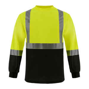 Camiseta de Seguridad Reflectante de Alta Visibilidad Mangoes Fashion, Personalizada, ANSI Clase 1, Impermeable, Manga Larga, Dos Tonos, Puños Acanalados, 100% Poliéster - Product Image 1