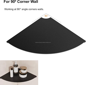 Estante de Esquina Metálico de Aleación de Aluminio, Flotante, Resistente al Agua, Ecológico, Moderno, para Cocina, Baño, Sala de Estar y Hogar - Product Image 1