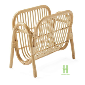 BEST SELLER Porte-revues rustique en rotin naturel, porte-journaux tressé, organisateur de livres pour la décoration de la maison de style farmhouse - Product Image 2