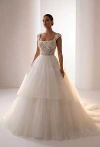 Modern Beaded Satin Vintage <b>Plus</b> <b>Size</b> Wedding <b>Dress</b> Sleeveless O-Neck Floor-Length Mermaid/Trumpet Style Natural Waistline - Product Image 4