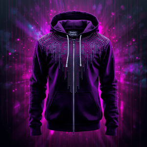 Unisex <b>Rhinestone</b> Zip Up Hoodie Sparkly Full Zip Sweatshirt Streetwear Fashion Hooded <b>Jacket</b> Casual Wear Men Women Custom Logo - Product Image 2