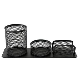 Organisateur de bureau en métal avec porte-stylos en maille et plateau de rangement pour fournitures de bureau - Product Image 4