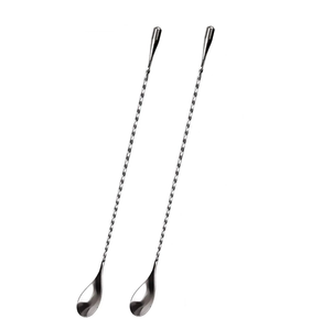 Cuillère à cocktail en acier inoxydable, cuillère de bar réutilisable en acier inoxydable pour bar - Product Image 2