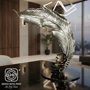 Artistic Wrought Iron Feathers Sculpture Modern Antique For Home Decor Gifts Crafts Feng Shui Custom 3D Design From KHP Vietnam - Product Image 4