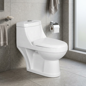 WC monobloc en porcelaine siphonique de luxe pour suites d'hôtels haut de gamme et projets de salles de bain résidentielles premium - Product Image 2