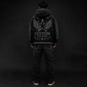 Vente en gros de sweats à capuche personnalisés avec étiquette de taille, en polaire oversize, pour collections de vêtements de détail américaines, faible MOQ - Product Image 6