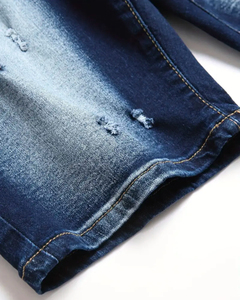 Shorts en jean vintage délavé PINCO SPORTS pour hommes, 100 % coton, taille mi-haute, toile décontractée, streetwear d'été, fermeture éclair, séchage rapide - Product Image 3