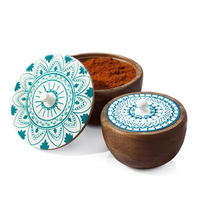 Caja de Madera Hecha a Mano para Roti con Organizador de Especias, Contenedor de Chapati para Cocina, Tarro Tradicional para Especias - Product Image 2