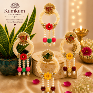 Décoration murale artisanale élégante Shubh Labh, paires suspendues festives pour la décoration de la maison et du temple, cadeau festif Diwali - Product Image 2