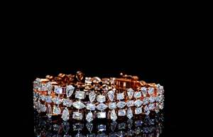 กำไลข้อมือเพชรเหลืองขาวสังเคราะห์เคลือบทอง 10K 14K 18K หรูหรา ขายส่งเครื่องประดับข้อมือคุณภาพสูง - Product Image 2