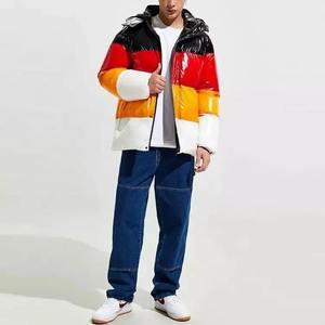 Custom Made Printed <b>White</b> Canvas Fabric Winter Hooded Breathable Eco-Friendly 100% Polyester Puffer Padded <b>Jacket</b> <b>Men</b> High - Product Image 1