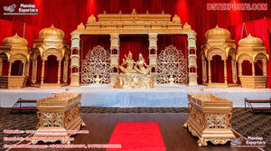 Tema tradicional Etapa de fibra de boda canadiense Tema majestuoso Decoración de escenario de boda Tamil Tema tradicional de Tamil Etapa de boda - Product Image 6