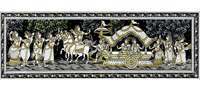 Panneau mural décoratif de style Pattachitra, peinture folklorique indienne artisanale pour la décoration intérieure et la vente en gros