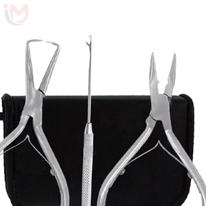 Stainless Steel Hair Extension <b>Pliers</b> <b>Sets</b> Kit Hook Needle Professional Wholesale Hair Extensions Tools Custom - Product Image 4
