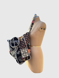 Sac fourre-tout bohème en coton avec broderie et imprimé floral, ouverture supérieure, sac de shopping toutes saisons - Product Image 4
