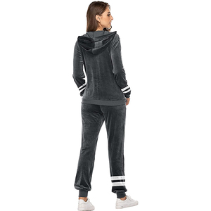 Women Winter Velvet <b>Tracksuit</b> Hood Crop Sets Rhinestone Lightweight Two Piece Streetwear Solid Breathable 100% Cotton Casual - Product Image 4
