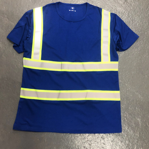 T-shirt de sécurité haute visibilité bleu marine avec bandes réfléchissantes, logo personnalisé, classe 2, utilisation jour et nuit - Product Image 5