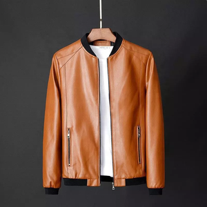 แจ็กเก็ตหนังแท้สำหรับผู้ชายทรงสลิมฟิตแจ็กเก็ตโอเวอร์ไซส์ระบายอากาศได้ดีดีไซน์แฟชั่นฤดูหนาว2023 - Product Image 2