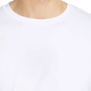 เสื้อเชิ้ตผู้ชายแขนยาวสีขาว ผ้าฝ้าย คอกลม ทรงปกติ สวมใส่สบาย สีพื้น ผ้าถัก - Product Image 4