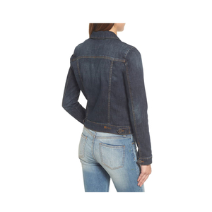 Chaqueta Vaquera de Mezclilla para Mujer, Estilo Urbano, Casual, con Botones, Corte Regular, 100% Algodón, Personalizable, Lavado Estampado, Otoño Invierno - Product Image 3