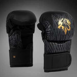 ถุงมือชก MMA สีดำลายฉลาม พร้อมเชือกผูกข้อมือสำหรับผู้ใหญ่ อุปกรณ์ฝึกศิลปะการต่อสู้ ถุงมือ MMA แบบสั่งทำพิเศษ - Product Image 4