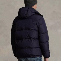 Doudoune Personnalisée Noire de Haute Qualité à Col Montant, Imperméable, Respirante et Durable, avec Logo Avant pour Hommes Adultes Hiver USA