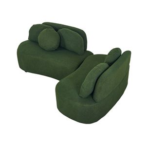Divano in Velluto Verde Teddy 2021 con Seduta Sinistra per il Tuo Soggiorno - Product Image 5