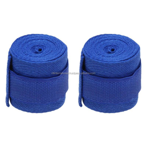 Bandages de boxe en coton bleu pour l'entraînement et la protection MMA, support durable pour les poignets, utilisables en toutes saisons - Product Image 1
