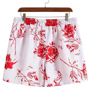 Ensemble d'été pour homme en coton 2024, t-shirt et short, deux pièces, fitness, tissu personnalisé, thermique, décontracté, tricoté, motif floral - Product Image 5