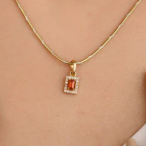 14K Gold <b>Opal</b> Diamond Halo Pendant with Rhodium Plating - Product Image 3