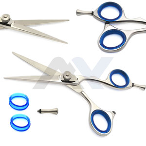 Tijeras de Barbero para Diestros, Hoja Recta Personalizada, Punta Afilada, Tijeras de Peluquería Ligeras con Mango Mediano para Corte de Cabello en Salón - Product Image 2