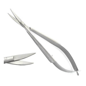 Tijeras de cejas de acero inoxidable con hoja curva, tijeras multiusos para manicura y cejas - Product Image 1