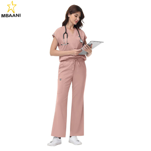<b>Scrub</b> <b>Set</b> for Women - V-Neck <b>Scrub</b> Top & Wide-Leg Pants Medical Uniforms with Stretch Fabric, Multiple Pockets - Product Image 3