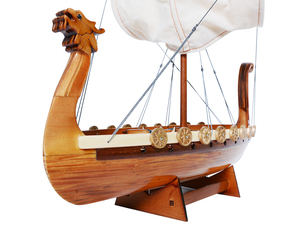 B318 - Maqueta de Barco Vikingo Drakkar, Hecha a Mano en Madera, Artículo Coleccionable Náutico, Decoración para el Hogar, Regalo, Suministros para Manualidades, 30.5Lx18Wx25H cm - Product Image 5