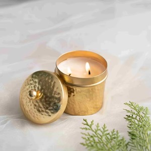Gold Polished Available Table Lighting <b>Decoration</b> Scented Candle Jar Unique Round Candle Wax Jar With Premium Quality - Product Image 1