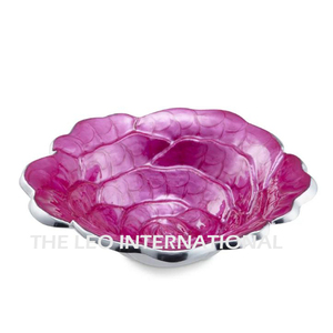 Tazón Decorativo con Diseño de Hoja en Color Plateado, Material de Aluminio y Vidrio, para Uso Doméstico, Moderno, Lujoso y Único - Product Image 3