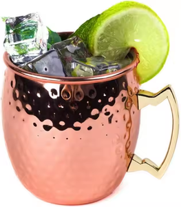 Mug à Moscow Mule en cuivre martelé avec poignée en laiton, tasse à boisson en cuivre pur pour cocktails, mocktails, boissons fraîches, idéal pour offrir - Product Image 6
