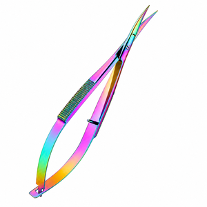 Rainbow Stainless Steel <b>Curved</b> Sharp Embroidery <b>Scissors</b> for Eyebrow Sewing Crafting DIY Beauty Grooming Right-Handed - Product Image 1