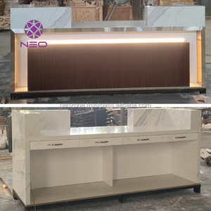 Meubles commerciaux, mobilier commercial, plusieurs espaces de rangement, MDF, HDF moderne, contreplaqué Vietnam, comptoir de réception pour salon de manucure - Product Image 3