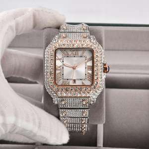 Montre de sport en gros avec diamants, montre de luxe entièrement sertie de pierres, montres Moissanite pour hommes et femmes, montres mécaniques automatiques - Product Image 5