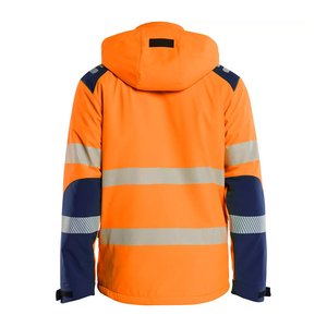 Wholesale Quality <b>High</b> <b>Visibility</b> Breathable Zippered Reflective <b>Softshell</b> Work <b>Jacket</b> Options OEM Service - Product Image 2