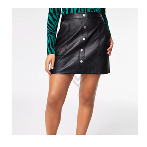 Minifalda de Piel Sintética para Mujer, a la Moda, de Cintura Alta, Asimétrica, Ajustada, de Color Sólido, Sexy, para Fiesta Nocturna en Club - Product Image 5