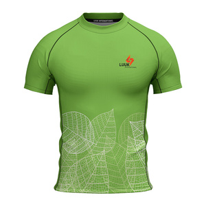 Maillot de compression professionnel sublimé à manches courtes, col ras du cou, pour l'entraînement, personnalisable, protection anti-UV pour la gym, vente en gros, haut de loisirs - Product Image 1