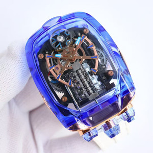 Reloj de Hombre Mecánico Automático con Tourbillon Esqueletizado, Correa de Caucho Blanca y Cristal Azul de Lujo, Estilo Casual, para Viajes y Negocios, Novedad 2026 - Product Image 1