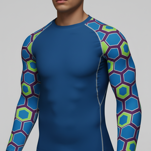 Custom Sublimated Full Sublimation Men Long Sleeve <b>Compression</b> <b>Shirt</b> BJJ Rashguard MMA Fighting Rash Guard Training Top - Product Image 4