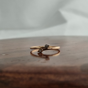 Namivaa Leaf Bypass <b>Ring</b> Minimalist Nature Inspired <b>Open</b> Band Women Wedding Party Daily Wear Gift High Polish Micro Insert - Product Image 3